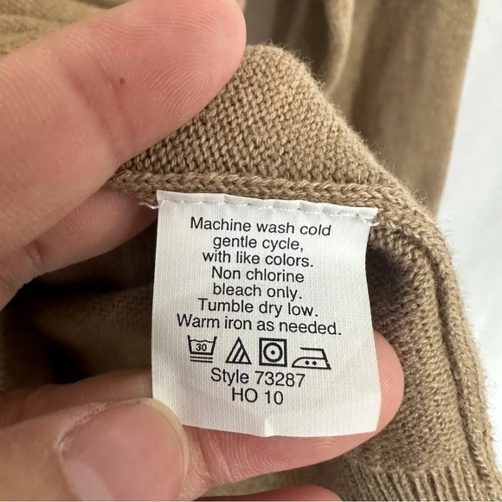 J. Crew Sweater Mens XL V-Neck Brown Cotton Pullover‎ Academia Casual